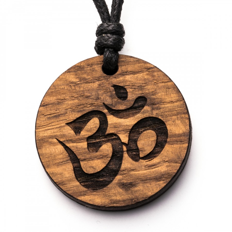 Om Kette Holzschmuck aus Naturholz / Anhänger