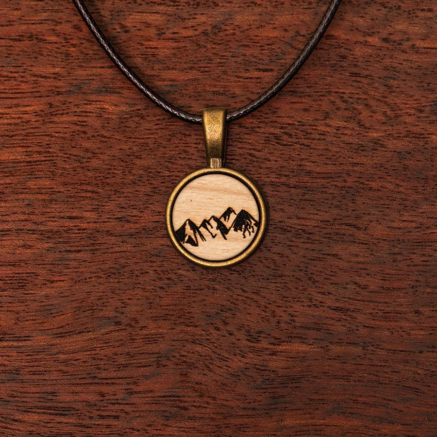 Berge Kette Holzschmuck aus Naturholz / Anhänger