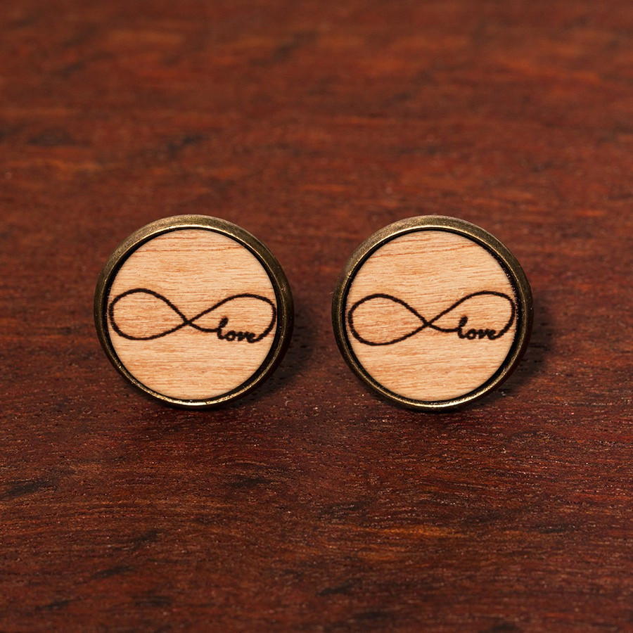 Endless Love Ohrstecker Holzschmuck aus Naturholz / Anhänger