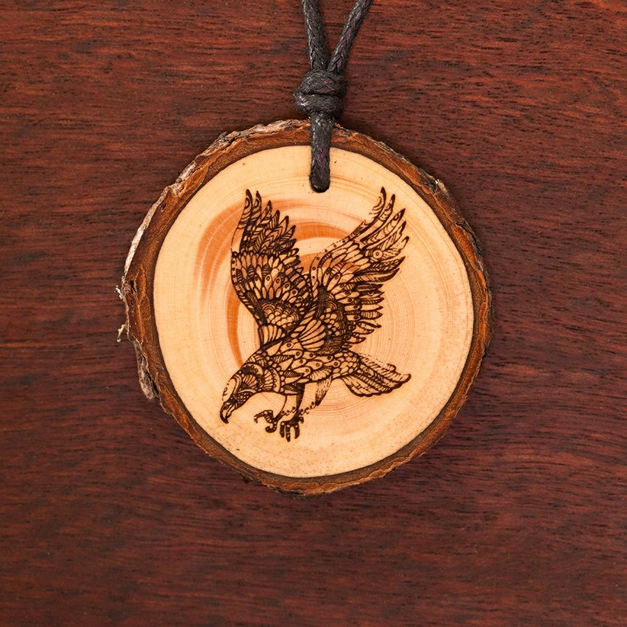 Adler Kette Holzschmuck aus Naturholz / Anhänger