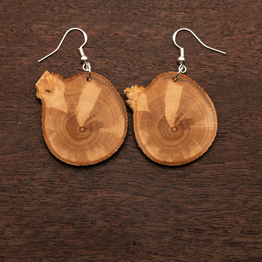 Apfel 4838 Ohrringe Holzschmuck aus Naturholz / Anhänger