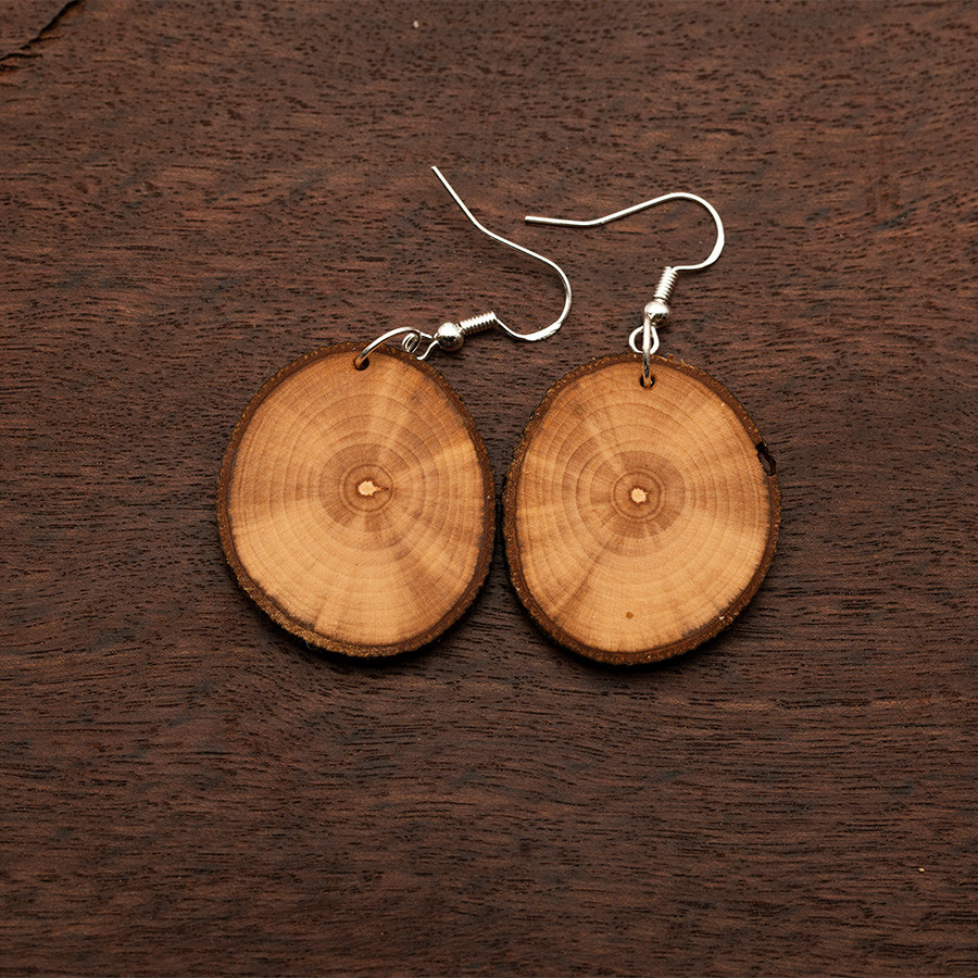 Apfel 4840 Ohrringe Holzschmuck aus Naturholz / Anhänger