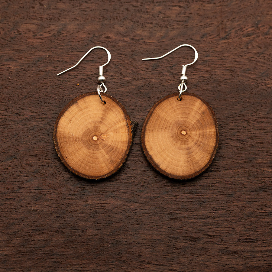 Apfel 4841 Ohrringe Holzschmuck aus Naturholz / Anhänger