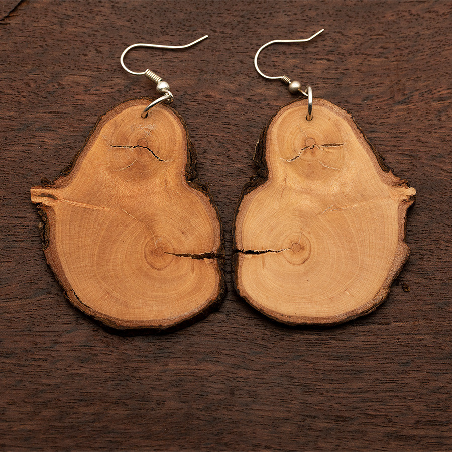 Apfel 4843 Ohrringe Holzschmuck aus Naturholz / Anhänger