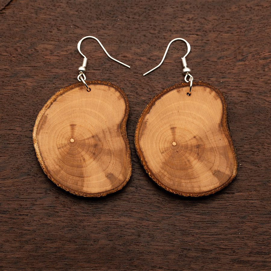 Apfel 4845 Ohrringe Holzschmuck aus Naturholz / Anhänger