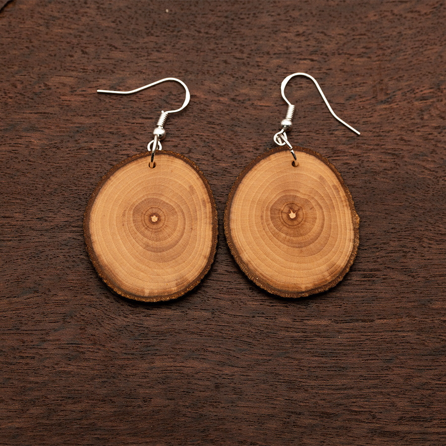 Apfel 4849 Ohrringe Holzschmuck aus Naturholz / Anhänger