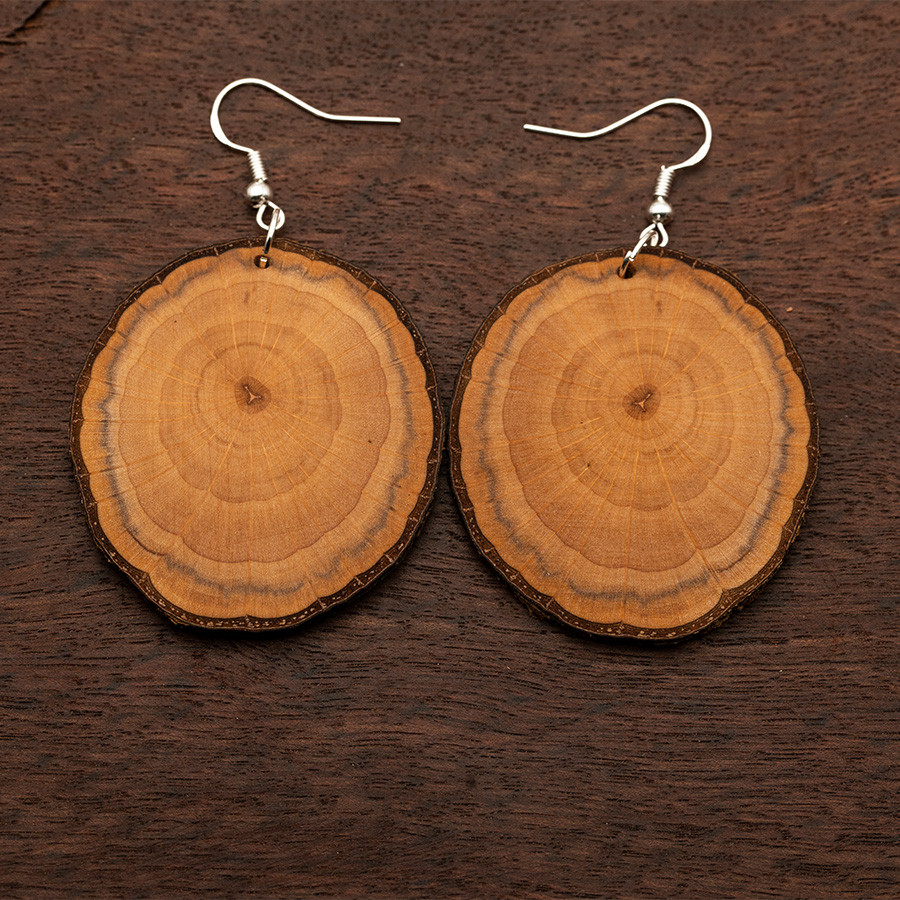 Erle 4868 Ohrringe Holzschmuck aus Naturholz / Anhänger