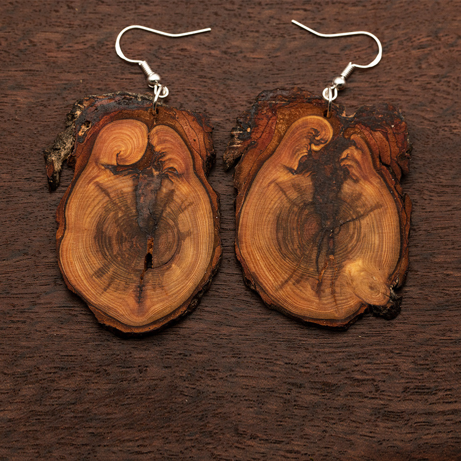 Lärche 4876 Ohrringe Holzschmuck aus Naturholz / Anhänger