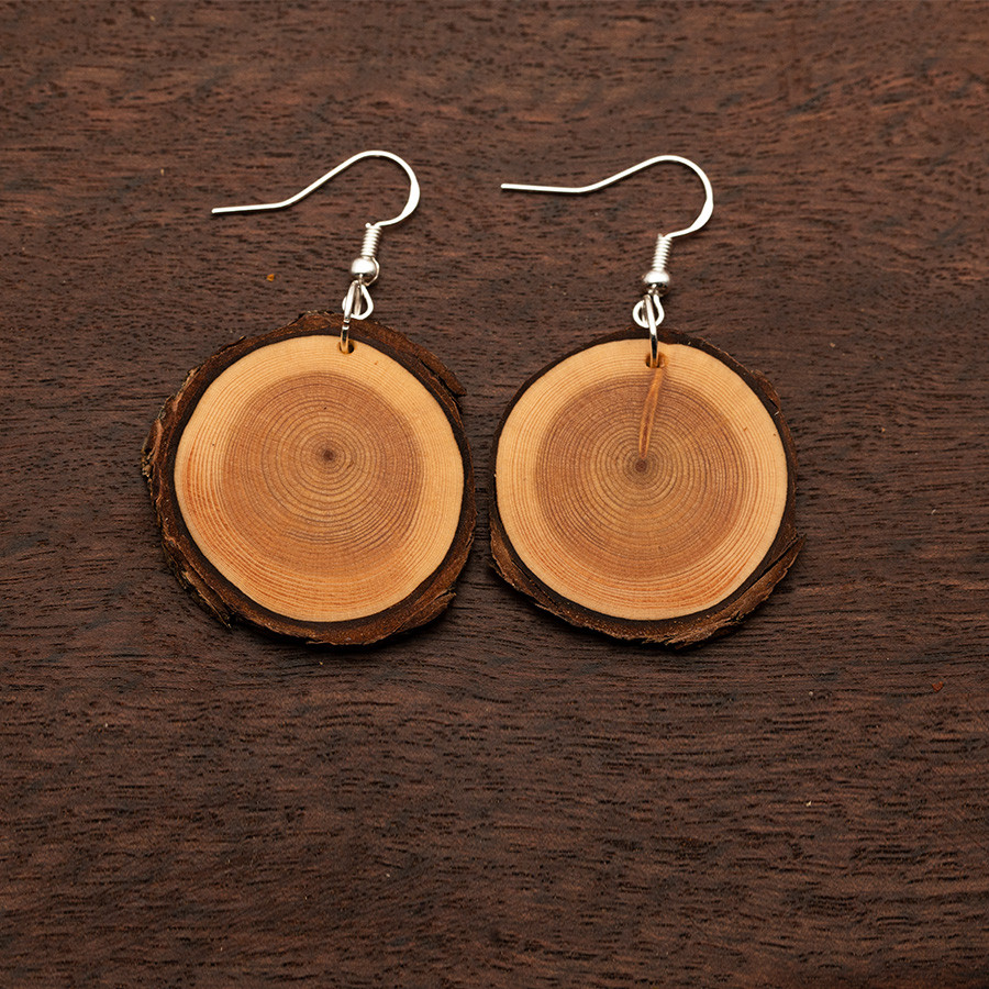 Lärche 4877 Ohrringe Holzschmuck aus Naturholz / Anhänger