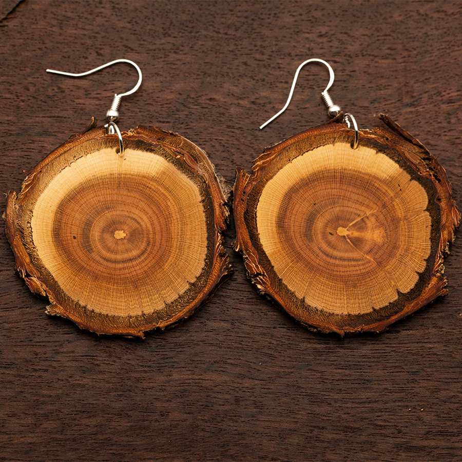 Marille 4883 Ohrringe Holzschmuck aus Naturholz / Anhänger