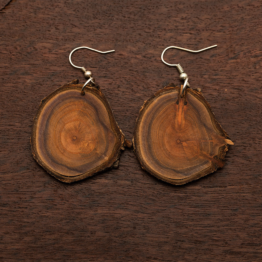 Zwetschge 4908 Ohrringe Holzschmuck aus Naturholz / Anhänger