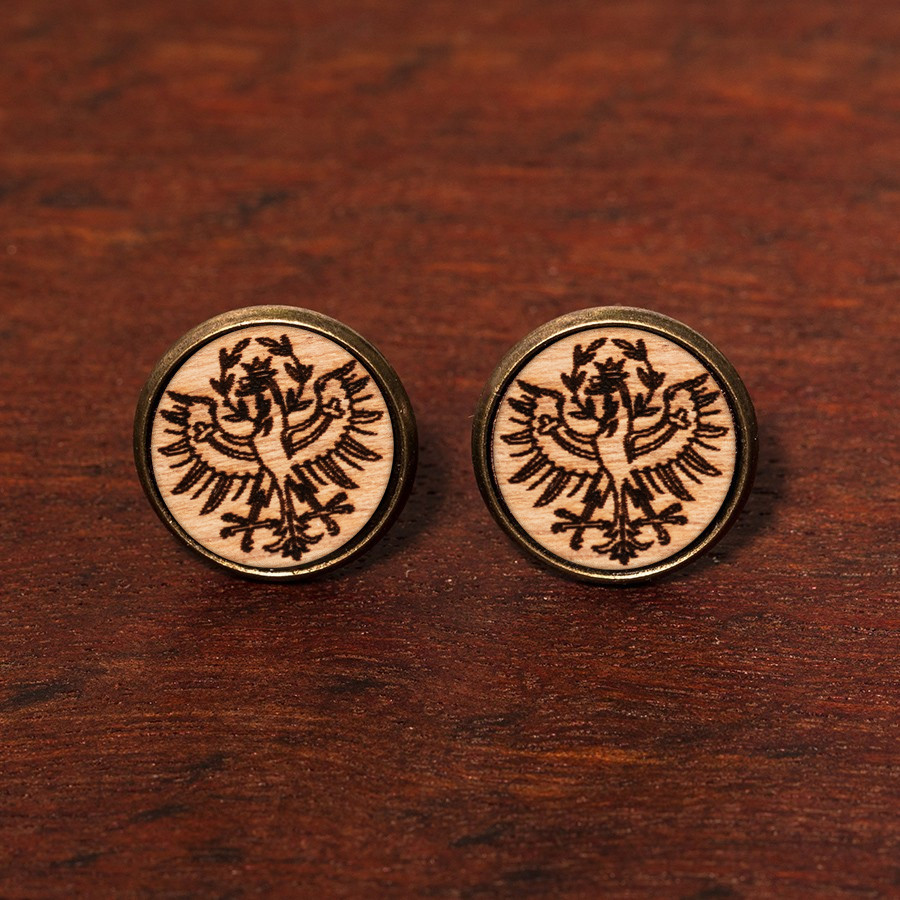 Tiroler Adler Weiß Ohrstecker Holzschmuck aus Naturholz / Anhänger