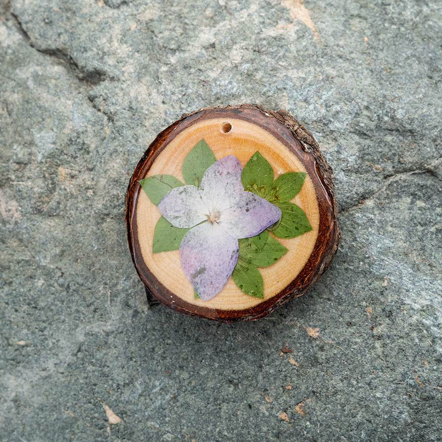 Zirbenblüte 5257 Kette Holzschmuck aus Naturholz / Anhänger