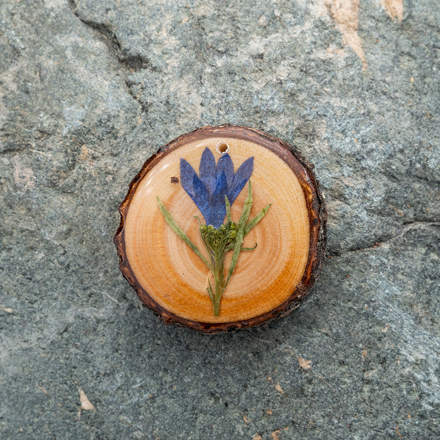 Zirbenblüte 5305 Kette Holzschmuck aus Naturholz / Anhänger