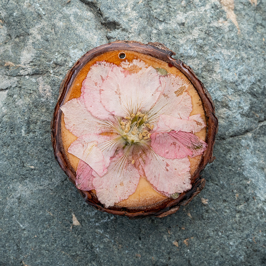 Zirbenblüte 5334 Kette Holzschmuck aus Naturholz / Anhänger