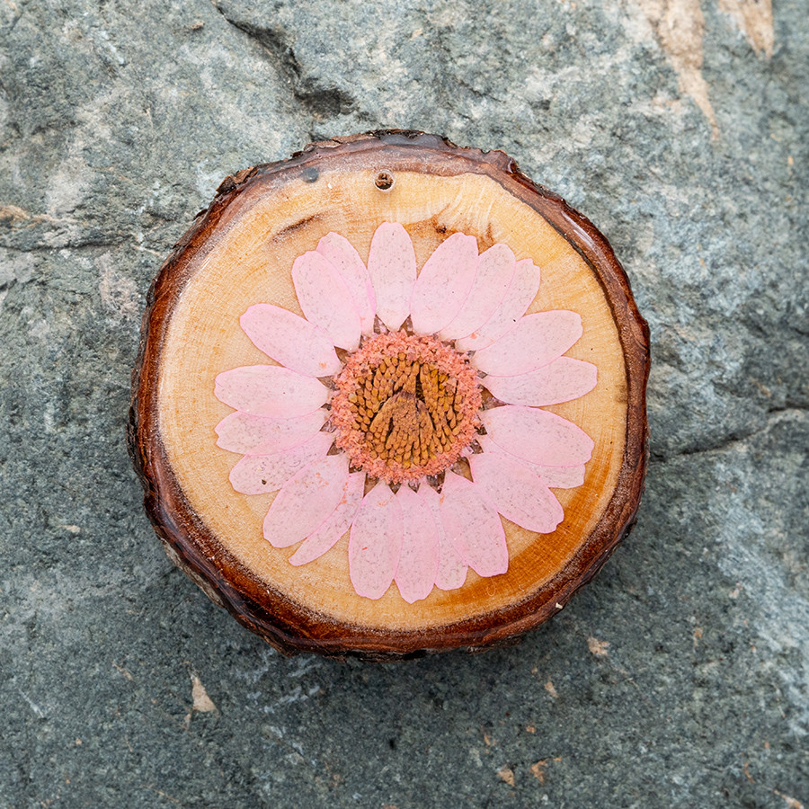 Zirbenblüte 5344 Kette Holzschmuck aus Naturholz / Anhänger