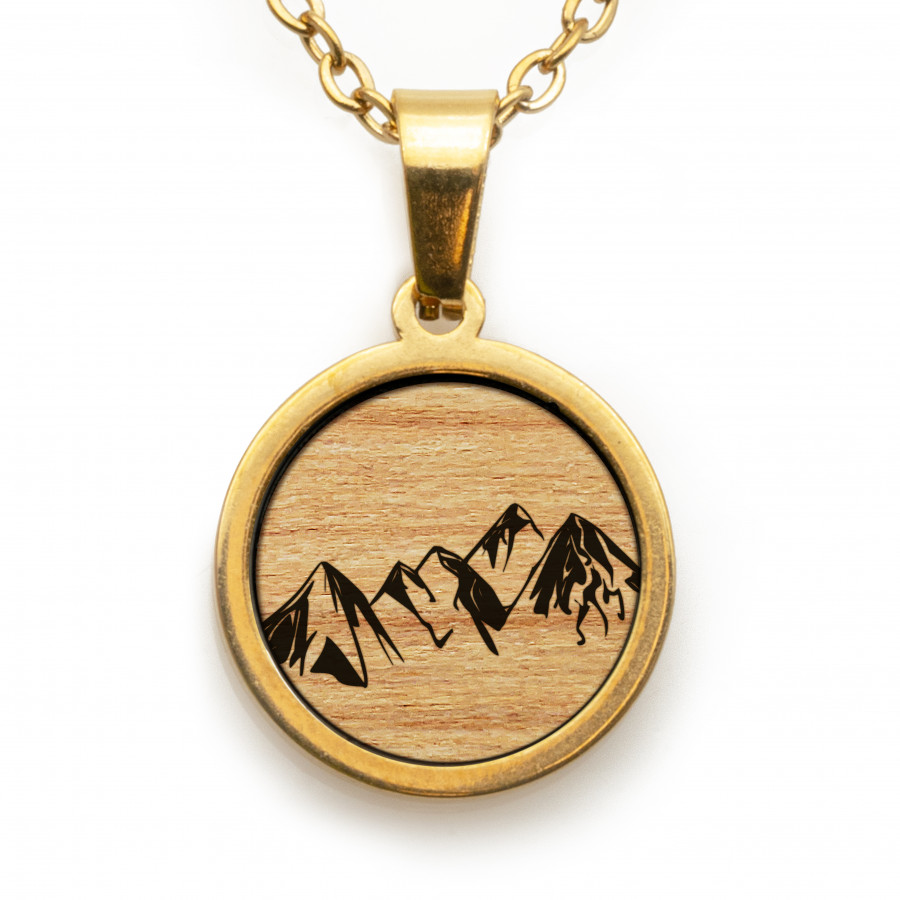 Berge Kette Holzschmuck aus Naturholz / Anhänger