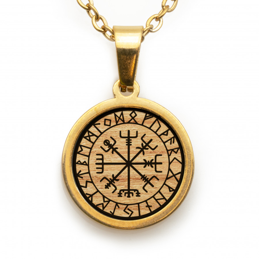 Schutzrune Kette Holzschmuck aus Naturholz / Anhänger