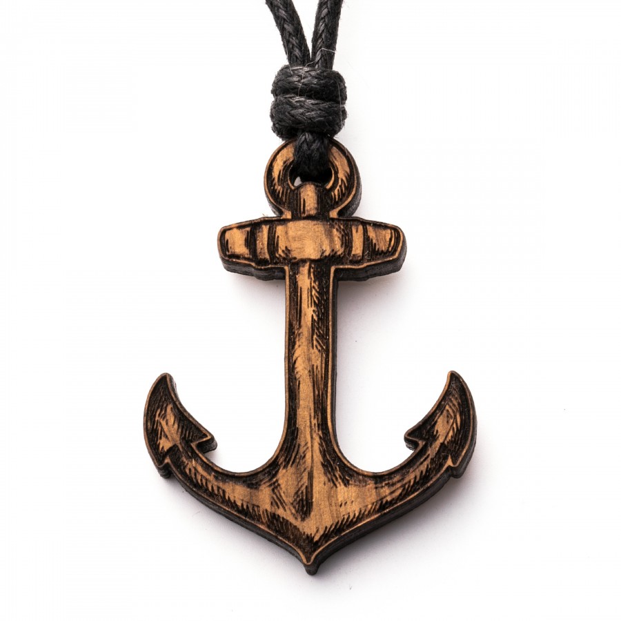 Anker Kette Holzschmuck aus Naturholz / Anhänger