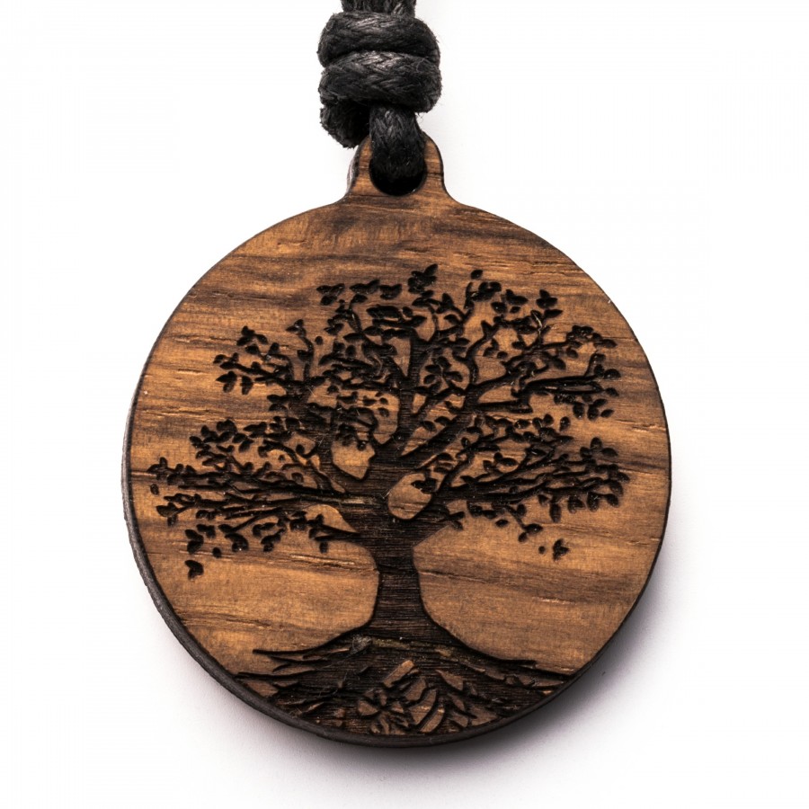 Baum des Lebens Kette Holzschmuck aus Naturholz / Anhänger