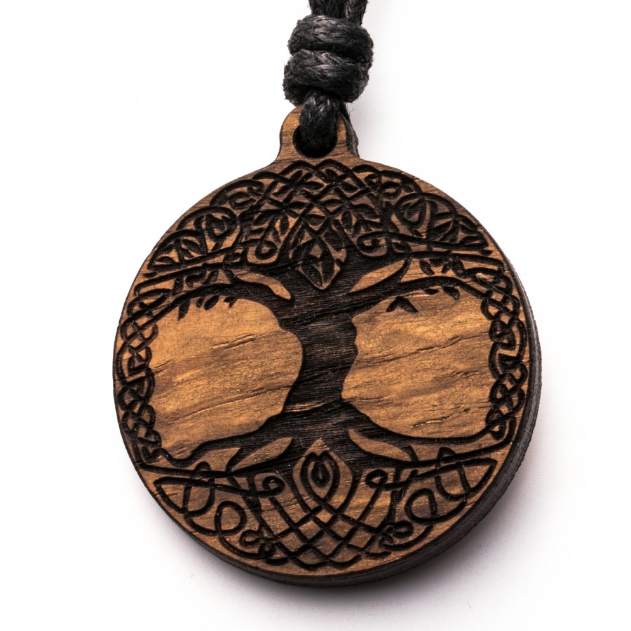 Baum des Lebens keltisch Kette Holzschmuck aus Naturholz / Anhänger