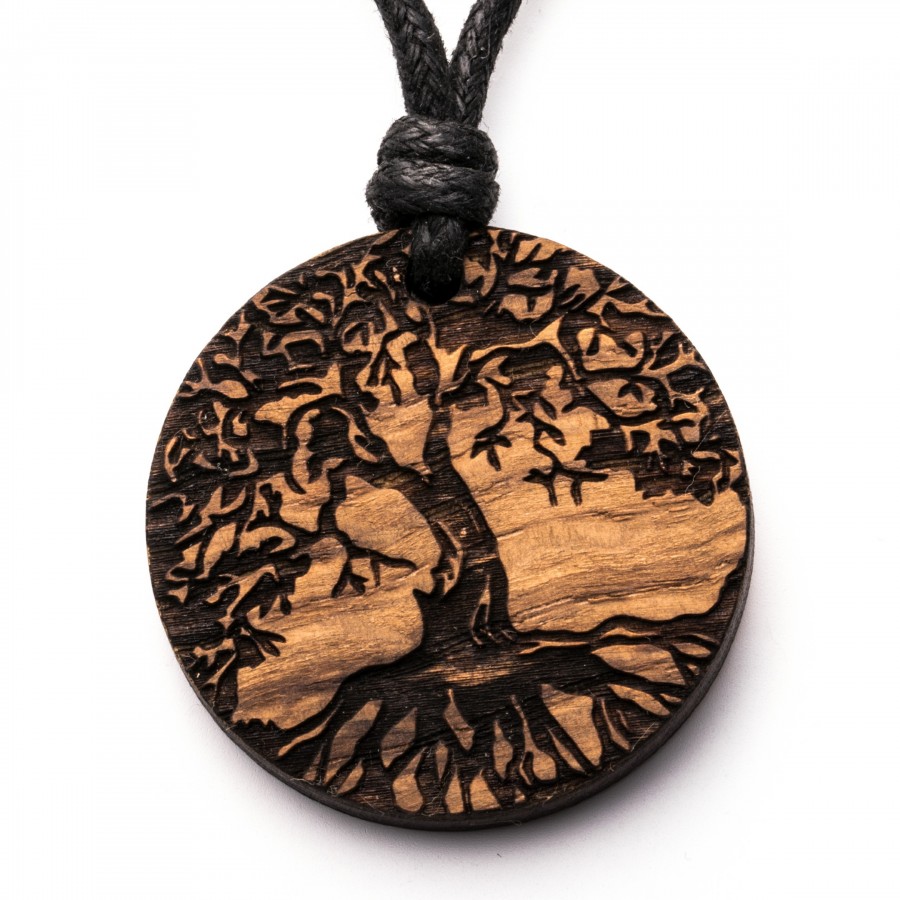 Baum des Lebens Weide Kette Holzschmuck aus Naturholz / Anhänger